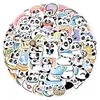 60 piezas pegatinas lindas de Panda accesorios de skate vinilo impermeable pegatina Hippie para monopatín portátil equipaje caja de teléfono calcomanías de coche decoración de fiesta