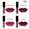 4/pcs Lip gloss suit liquid mouth red glaze suit matte 4 color beauty makeup suits