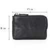 Wallets AETOO Leather Pleated Head Layer Cowhide Coin Purse Men's Vintage Zipper Key Case Girls' Portable Mini Card