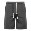 Men's Shorts Men's Casual Solid Color Cotton Linen Drawstring Outdoor Sports Fitness Tethered Beach Pants