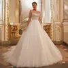 Роскошная линейная свадебные платья 2023 Beading Top Top Bridal Hone