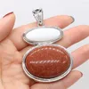 Pendant Necklaces 1pcs Natural Stone Agates Charm Rose Quartzs / Lapis Lazuli For DIY Necklace Jewelry Making Women Gift Size 45x50mm