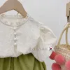 Ensembles de vêtements été vert petites filles enfants ensemble deux 2 pièces t-shirt haut Shorts bébé vêtements enfants tenues d'anniversaire pour les femmes