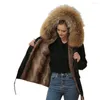 Manteau de fourrure pour femmes dernier manteau d'hiver épais chaud Parka pour femmes et hommes Faux Rex pardessus avec col de raton laveur