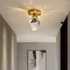 천장 조명 현대 LED 수정 램프 복도 통로 현관 식당 침실 구리 실내 조명 광택 홈 장식