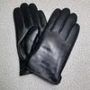High-quality winter leather gloves womans wool touch screen rabbit fur cold - resistant warm sheepskin fingers black color no box a88b