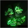 Shoe Parts Accessories Moq 50Pcs Luminous Croc Charms Sweet Style Rainbow Glow In The Dark Buckles Decorations 2D Plastic Fluoresc Dhvqo