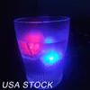 LED Ice Cube Multi Color Changing Flash Night Lights Liquid Sensor Water Submerible For Christmas Wedding Club Party Decoration Light Lamp Usastar