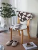 Pillow Plaid Fleece Seat Soft Square Chic Grid Floor Chair Sofa Autumn Winter Home Office Decor 40x40cm