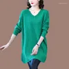 Women039s Sweaters Autumn Winter Large Size Pullovers Sweater 2022 Women39s Casual Loose VNeck Long Knit Female Jumper Tops5159457