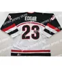 대학 하키는 DH 개인화 된 OHL Saginaw Spirit Jersey 5 Mannino 23 Edgar Mens 여자 아이 스티치 아이스 하키 유니폼 사용자 정의 No.Goalit Cut