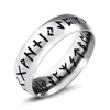 Stainless Steel Fashion Style Ring MEN Double Letter Rune Words Odin Norse Viking Amulet RETRO Rings Jewelry