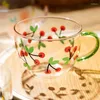 Wine Glasses Cute Milk Glass Cup Transparent Tea Coffee Girls Dessert Fruit Juice Drink Animal Breakfast Copos De Vidro Drinkware 5