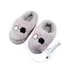 27 14 cm Electric Heat Slipper USB Gadget Leuk Gray Piggy Plush USB voet warmere schoenen verwarmde slippers338K