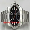 Luksusowe zegarek na rękę Nowy bransoletka ze stali nierdzewnej 40 mm - czarna tarcza indeksu - 116400 Sapphire Automatyczne męskie zegarki męskie 221H