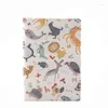 Porte-cartes mignon Animal femmes passeport couverture femme porte-fleurs étui pour cartes d'identité hommes organisateur voyage portefeuille russie filles