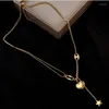 Catene moda acciaio inossidabile 316L colore oro lungo amore cuore donne ragazze collane ciondolo stella catena appesa gioielli choker