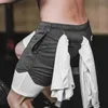 Pantalones cortos para hombres Nuevo deporte de dos pisos para correr 2 en 1 s GYM Fitness Pantalones de entrenamiento Hombre Y2211