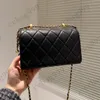 CC Cross Body Début de l'automne Perles d'or Sacs de créateurs matelassés Cuir d'agneau Diamant Matériel à carreaux Chaîne à billes bidirectionnelle Portefeuilles à bandoulière Classique Épaule Mini Sacs à main Co