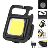 Mini Portable Outdoor COB Keychain Maintenance Light USB Oplaadbare zaklamp 3 Lichtmodi Vouwbeugel Werklamp noodlampje Noodlamp