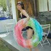 Life Vest Buoy Rooxin Rainbow Swimming Circle Feletable PVC Rubber Ring for Swimming Pool Kids Adult Pool Float Seat Summer Beach Party Toys T221214