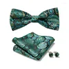 Bow Ties Drop Fit Formal Party Silk Butterfly Tie Pocket Squares Cufflink Set Bowtie Box Male Polka Dot Ivory