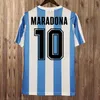 1978 Arjantin RETRO Erkek Futbol Formaları 1986 Milli Takım KEMPES MARADONA 1998 BATISTUTA ZANETTI RIQUELME 2006 2014 Ev Deplasman Formaları