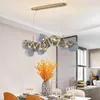 샹들리에 yoogee 현대 LED 샹들리에 유리 스모키 그레이 펜던트 램프 거실 식당 식당 침실 실내 장식 교수형 빛
