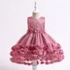 Robes de fille enfant en bas âge 1 an bébé filles robe pour né fleur formelle mariage fête d'anniversaire baptême vêtements de soirée