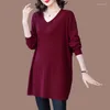 Women039s Sweaters Autumn Winter Large Size Pullovers Sweater 2022 Women39s Casual Loose VNeck Long Knit Female Jumper Tops5159457
