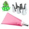 Bakeware Tools Cake Decorating Supplies Tips Kits 6 Stainless Steel Icing 1 Pastry Bag And Reusable Coupler For