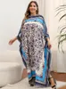 Grande taille robes grande robe femmes vêtements 3/4 manches chauve-souris Slash cou Boubou mode imprimé fleuri ample Streetwear décontracté Long