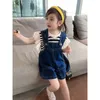 Clothing Sets 2 Piece Denim Suspender Dress Stripe Cotton TShirt Skirt Girls Summer Shirts Braces Outfits Children S