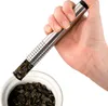 100st Tea Silder Stick rostfritt stål Pipe Design Mesh Tea-Filter Portable Tea Infuser Teaware SN504