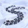 Correntes 2023 elegante colar de pérolas de água doce preto e branco barroco de 9 a 10 mm