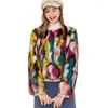 Женская меха мода многоцветная камуфляж Overocat Short осенний зимний плюш