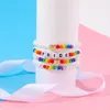 Brin mignon enfants lettre Bracelet perlé lettres colorées énergie Positive mots anglais couleur bonbon charme bricolage cadeau