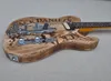 Natural Wood Color 6 Strings Electric Guitar med Tremolo Bar Rosewood Fretboard kan anpassas som begäran