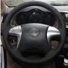 For Toyota Fortuner Hilux 2012-2015 DIY Hand-stitched Top non-slip Leather car Steering Wheel Cover