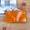 Wallets 2022 SS Genuine Cow Leather Mutil-functional Zipper Wallet Top Quality Oil Waxed Cowhide Card Holder Bil-fold Purse