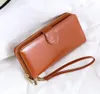 New women039s wallet oil wax leather retro Long Wallet large capacity hand bag multifunction mobile phone bag1140481
