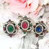 Cluster Ringe Vintage Türkische Frauen Ring Retro Blume Böhmen Harz Antike Goldene Braut Hochzeit Schmuck Familie Geschenk Sunspicems