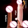 Vibrator Adult Toys Penis Extender Enlarger Ring Sex For Men Erection Silicone Clitoris Stimulate Cock Vibrating SXV4