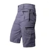 Men's Shorts Men Knee Length Cargo Summer Casual Cotton Multi Pockets Breeches Cropped Short Trousers Military Camouflage S-5XL