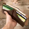 Wallets AETOO Original Retro Mad Horse Leather Men's Short Money Baotou Layer Hand-made Old Clip Driver's License Two Fol