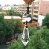 Chandelier Crystal 100pcs 72x14mm Clear Glass Icicle Prisms Drop Parts Lamp Pendant With Octagon Bead For Wedding Decoration