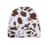 10pcs Autumn Winter FASHION warm hat students cute leopard print cow knit hat wool hat Student couple Unisex Skull Caps