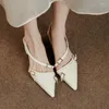 Sandały ranbetty seksowne, oryginalne skórzane koktajlowe stóp do kostki Med Med Obcasy lady pompowe buty muły eleganckie na imprezę dla kobiet