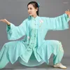 Roupas étnicas bordo tradicional bordo de manga longa wushu taichi homens kungfu uniformes uniformes tai chi exercício 12436