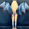 Stage Wear Cadılar Bayramı Cosplay Kostüm Yarasa rol oynuyor Rave Festival Performans Baskı Bodysuits Kişilik Lady